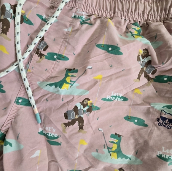 Party Pants Mens Xl Pink Surfing Print Swim Shorts - Picture 6 of 9